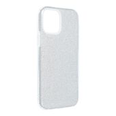 etui brokatowe Pokrowiec Forcell Shining srebrny do Apple iPhone 12
