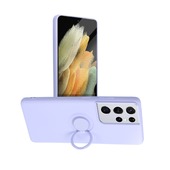 Pokrowiec Forcell Silicone Ring fioletowy do Samsung s21 Ultra