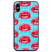 Pokrowiec Hearts Glass wz�r 3 usta do Apple iPhone X
