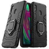 etui uchwyt na palec Pokrowiec hybrydowy Ring Armor pancerny czarny do Samsung Galaxy A40