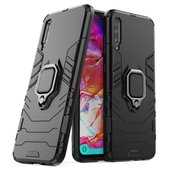 etui uchwyt na palec Pokrowiec hybrydowy Ring Armor pancerny czarny do Samsung Galaxy A70