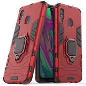 etui uchwyt na palec Pokrowiec hybrydowy Ring Armor pancerny czerwony do Samsung Galaxy A40