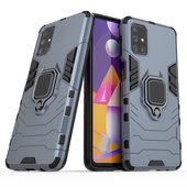 etui uchwyt na palec Pokrowiec hybrydowy Ring Armor pancerny niebieski do Samsung Galaxy M31s