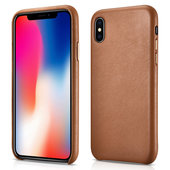 Pokrowiec iCarer Case Leather MagSafe br�zowy do Apple iPhone X