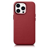 Pokrowiec iCarer Case Leather MagSafe czerwony do Apple iPhone 14 Pro
