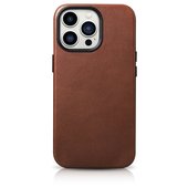 etui sk�rzane Pokrowiec iCarer Oil Wax Premium Leather Case br�zowy do Apple iPhone 14 Pro Max