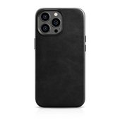 etui sk�rzane Pokrowiec iCarer Oil Wax Premium Leather Case czarny do Apple iPhone 14 Pro Max