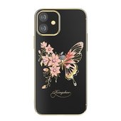 Pokrowiec Kingxbar Butterfly Series z kryszta�ami Swarovskiego z�oty do Apple iPhone 12 Mini
