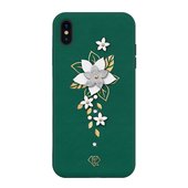 Pokrowiec Kingxbar Petal z kryszta�ami Swarovskiego zielony do Apple iPhone X