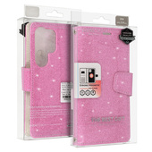 Pokrowiec Liavec Glitter Magsafe Book Case r�owy do Samsung Galaxy S24 Plus