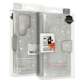 Pokrowiec Liavec Glitter Magsafe Book Case srebrny do Samsung Galaxy S22