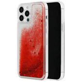 etui brokatowe Pokrowiec Liquid Heart Case czerwony do Apple iPhone X