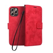 Pokrowiec Pokrowiec Mezzo Book Renifery czerwony do Samsung Galaxy S20 FE 5G