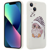 etui ze wzorem Pokrowiec MX Owl Sleepy be�owy do Samsung Galaxy S21 Ultra 5G
