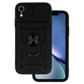 etui mocne Pokrowiec pancerny Slide Camera Armor Case czarny do Apple iPhone XR