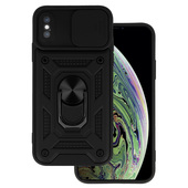 etui uchwyt na palec Pokrowiec pancerny Slide Camera Armor Case czarny do Apple iPhone XS