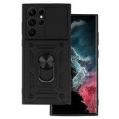 Pokrowiec pancerny Slide Camera Armor Case czarny do Samsung Galaxy S22 Ultra