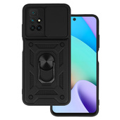 etui uchwyt na palec Pokrowiec pancerny Slide Camera Armor Case czarny do Xiaomi Redmi 10