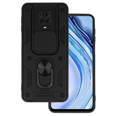 etui pancerne Pokrowiec pancerny Slide Camera Armor Case czarny do Xiaomi Redmi Note 9 Pro