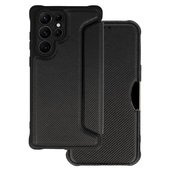 etui z zapi�ciem Pokrowiec Razor Carbon Book czarny do Samsung Galaxy S22 Ultra