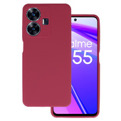 etui matowe Pokrowiec Silicone Lite Case bordowy do Realme C55