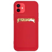 Pokrowiec silikonowy Card Case czerwony do Apple iPhone 12 Pro