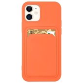 Pokrowiec silikonowy Card Case pomara�czowy do Apple iPhone SE 2022