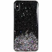Pokrowiec silikonowy Glitter z brokatem czarny do Apple iPhone X
