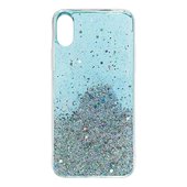 Pokrowiec silikonowy Glitter z brokatem niebieski do Samsung Galaxy S21 Plus 5G