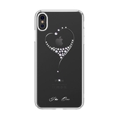 Pokrowiec silikonowy Kingxbar Wish Series z kryszta�ami Swarovskiego srebrny do Apple iPhone XS