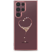 Pokrowiec silikonowy Kingxbar Wish Series z kryszta�ami Swarovskiego r�owy do Samsung Galaxy S22 Ultra