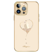 Pokrowiec silikonowy Kingxbar Wish Series z kryszta�ami Swarovskiego z�oty do Apple iPhone 13 Pro