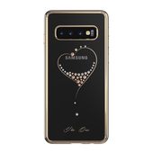 Pokrowiec silikonowy Kingxbar Wish Series z kryszta�ami Swarovskiego z�oty do Samsung Galaxy S10