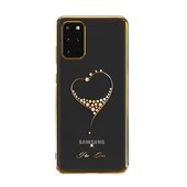 Pokrowiec silikonowy Kingxbar Wish Series z kryszta�ami Swarovskiego z�oty do Samsung Galaxy S20 Plus
