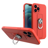Pokrowiec silikonowy Ring Case czerwony do Samsung Galaxy A71 4G