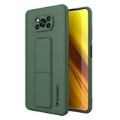Pokrowiec silikonowy Wozinsky Kickstand Case ciemnozielony do Xiaomi POCO X3 Pro