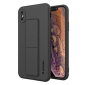 Pokrowiec silikonowy Wozinsky Kickstand Case czarny do Apple iPhone XS