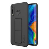 Pokrowiec silikonowy Wozinsky Kickstand Case czarny do Huawei P30 Lite