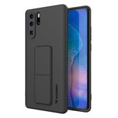 Pokrowiec silikonowy Wozinsky Kickstand Case czarny do Huawei P30 Pro