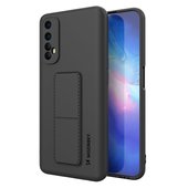 Pokrowiec silikonowy Wozinsky Kickstand Case czarny do Realme 7