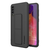Pokrowiec silikonowy Wozinsky Kickstand Case czarny do Samsung Galaxy A50