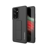 Pokrowiec silikonowy Wozinsky Kickstand Case czarny do Samsung Galaxy S21 Ultra 5G