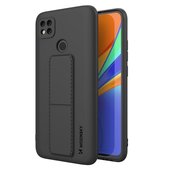 Pokrowiec silikonowy Wozinsky Kickstand Case czarny do Xiaomi Redmi 9C
