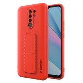 Pokrowiec silikonowy Wozinsky Kickstand Case czerwony do Xiaomi Redmi 9