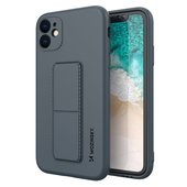 Pokrowiec silikonowy Wozinsky Kickstand Case granatowy do Apple iPhone 12 Pro