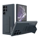 Pokrowiec silikonowy Wozinsky Kickstand Case granatowy do Samsung Galaxy S22 Ultra
