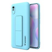 Pokrowiec silikonowy Wozinsky Kickstand Case jasnoniebieski do Xiaomi Redmi Note 9S