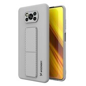 Pokrowiec silikonowy Wozinsky Kickstand Case szary do Xiaomi POCO X3 Pro
