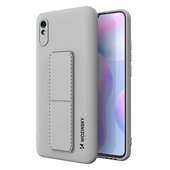 Pokrowiec silikonowy Wozinsky Kickstand Case szary do Xiaomi Redmi Note 9 Pro