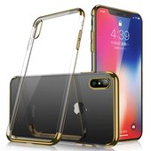 Pokrowiec silikonowy z ramk� Electro z�oty do Samsung Galaxy A70